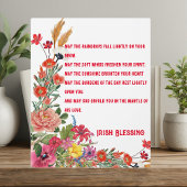 Plaque Photo Saint Patrick's Day Irish Blessing Floral Collage