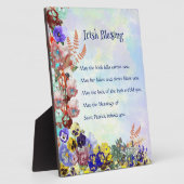 Plaque Photo Saint Patrick's Day Irish Blessing Floral Collage (Côté)