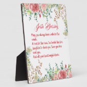 Plaque Photo Saint Patrick's Day Irish Blessing Rose Collage (Côté)