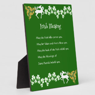 Plaque Photo Saint Patrick's Day Irish Celtic Deer Shamrock