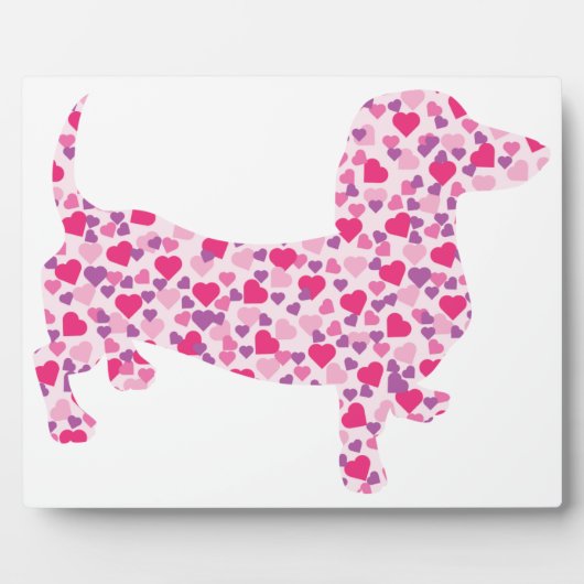 Plaque Photo Saint Valentin Dachshund (Devant)