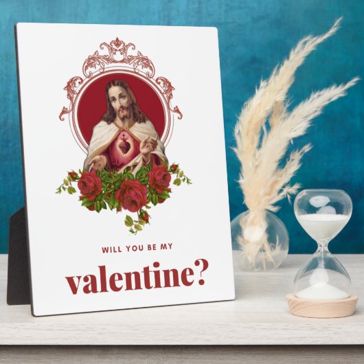 Plaque Photo Saint Valentin Jésus Sacré Coeur Catholique Religi (Côté)