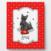 Plaque Photo Saint-Valentin (rouge) Chien écossais (noir) migno (Devant)