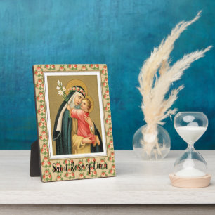 Plaque Photo Sainte Rose de Lima et l'Enfant Jésus (M 023)