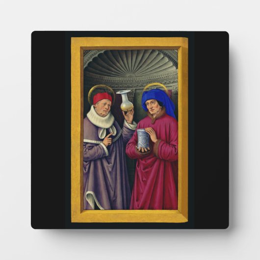 Plaque Photo Saints Cosmas et Damian par Jean Bourdichon (Devant)