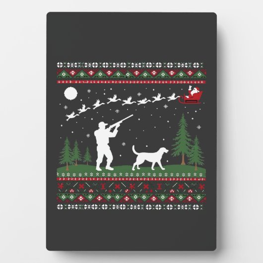 Plaque Photo Saison de chasse à la crème de Noël moche Père Noë (Devant)