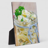 Plaque Photo Salade de pommes de terre dans un bocal en bois (Côté)
