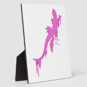 Plaque Photo Salamandre Rose Distressée Avec Lavette De Peintur (Côté)