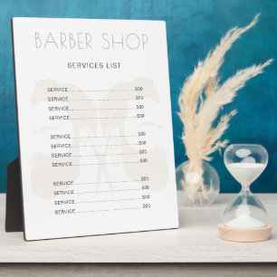 Plaque Photo Salon de barbier moderne sobre minimaliste élégant