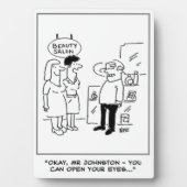 Plaque Photo Salon de beauté Surprise. Drôle (Devant)