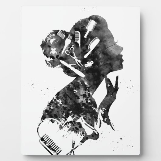 Plaque Photo Salon de coiffure Art (Devant)