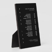 Plaque Photo Salon Noir minimaliste moderne Service Tarifs (Côté)