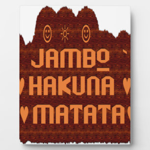 Plaque Photo Salutation africaine : Jambo Hakuna Matata Wood De