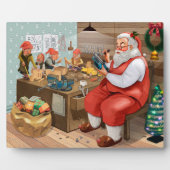 Plaque Photo Santa And Elves Making Toys | Christmas (Devant)