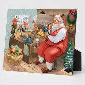 Plaque Photo Santa And Elves Making Toys | Christmas (Côté)