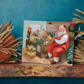 Plaque Photo Santa And Elves Making Toys | Christmas (Côté)