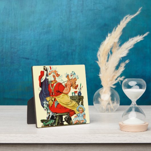 Plaque Photo Santa at Work (Insitu)