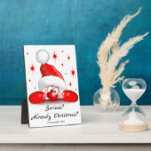 Plaque Photo Santa Cartoon Cute Peeking Character © BluedarkArt (Côté)