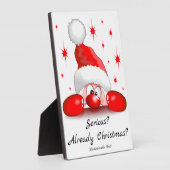 Plaque Photo Santa Cartoon Cute Peeking Character © BluedarkArt (Côté)