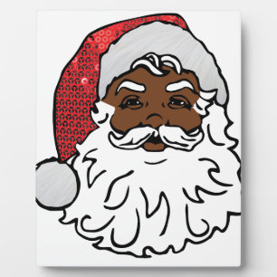 Plaque Photo santa claus noir