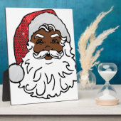 Plaque Photo santa claus noir (Côté)