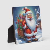 Plaque Photo Santa Clause Joyeux Noël Bonne année (Recto)