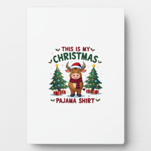 Plaque Photo Santa Cow Xmas Tree Lights This Is My Christmas Pa