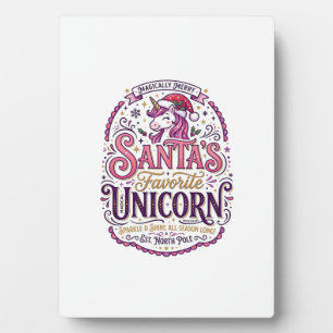 Plaque Photo Santa Licorne Favorite de la Licorne