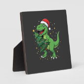 Plaque Photo Santa T Rex Dinosaure de Noël (Recto)