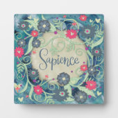 Plaque Photo Sapience Bleu rose Inspiré Floral Plutôt (Devant)