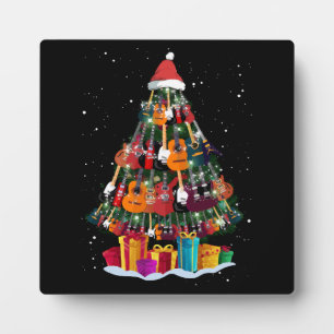 Plaque Photo Sapin de Noël drôle Guitar