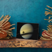 Plaque Photo Saturn & Titan Cassini Photo spatiale (Côté)