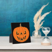 Plaque Photo Scary Jack-o'-Lantern Halloween Design (Insitu)