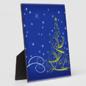 Plaque Photo Scène de Noël bleue (Côté)