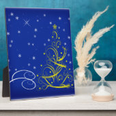 Plaque Photo Scène de Noël bleue (Côté)