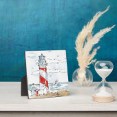 Plaque Photo Scène de phare rouge et blanc (Insitu)