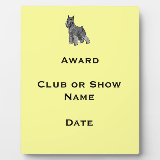 Plaque Photo Schnauzer (Devant)