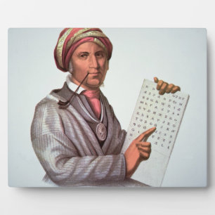 Plaque Photo Scholar Cherokee, Sequoyah (1776-1843) (couleur)