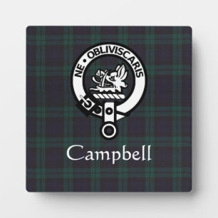 Plaque Photo Scottish Campbell Crest Badge & Tartan