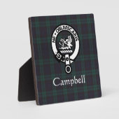 Plaque Photo Scottish Campbell Crest Badge & Tartan (Recto)