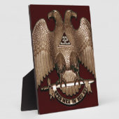 Plaque Photo Scottish Rite 32 degree Mason Double Eagle Red (Côté)