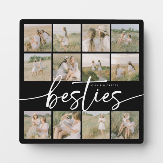 Plaque Photo Script Besties Photo Collage Personalized (Devant)
