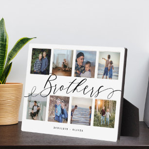Plaque Photo Script Brothers Cadeau Pour Frères Collage Photo