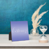 Plaque Photo Script cursif modifiable | Violet blanc et violet (Insitu)