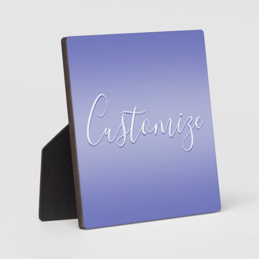 Plaque Photo Script cursif modifiable | Violet blanc et violet (Recto)