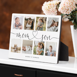 Plaque Photo Script de coeur Maman & Son Collage de la grille