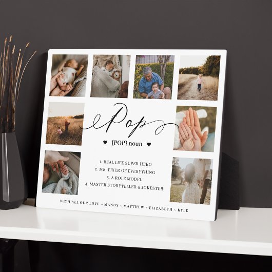 Plaque Photo Script de définition de pop photo Collage de photo