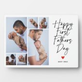 Plaque Photo Script First Father's Day Photo Collage Gift (Devant)