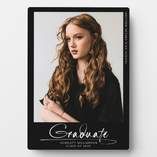 Plaque Photo Script manuscrit de photo simple moderne (Devant)