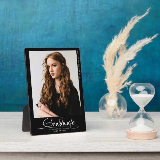 Plaque Photo Script manuscrit de photo simple moderne (Côté)